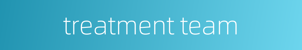 treatment team的同义词