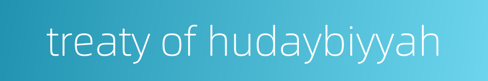 treaty of hudaybiyyah的同义词