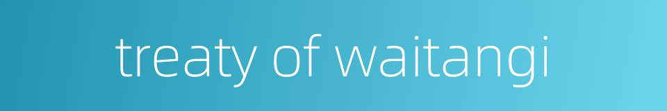treaty of waitangi的同义词