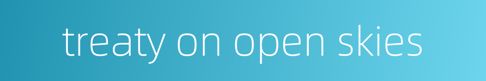 treaty on open skies的同义词