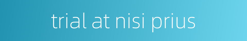trial at nisi prius的同义词