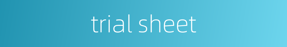 trial sheet的同义词