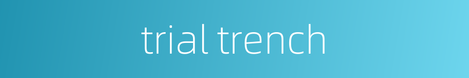 trial trench的同义词