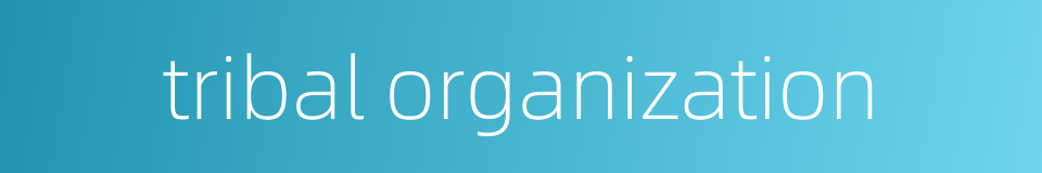 tribal organization的同义词