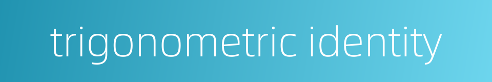 trigonometric identity的同义词