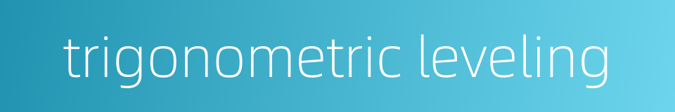 trigonometric leveling的同义词