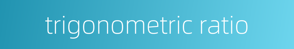 trigonometric ratio的同义词
