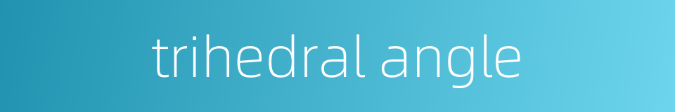 trihedral angle的同义词