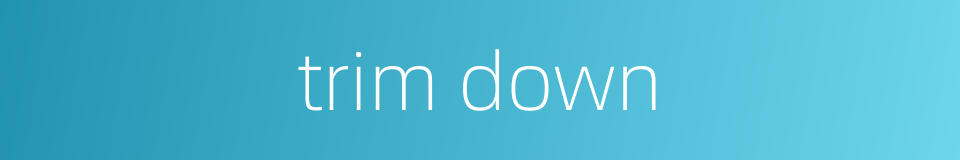 trim down的同义词