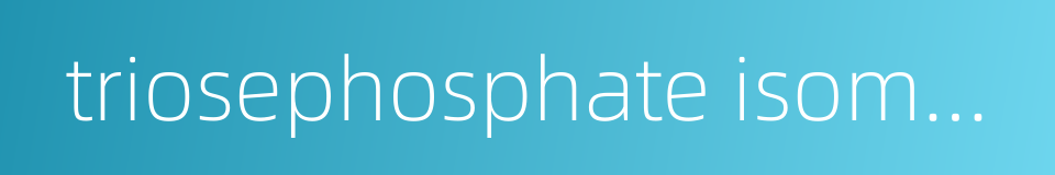 triosephosphate isomerase的同义词