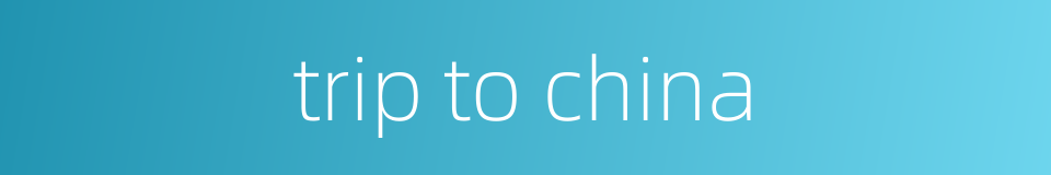 trip to china的同义词