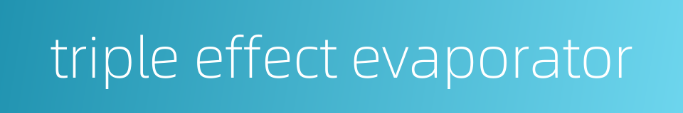 triple effect evaporator的同义词