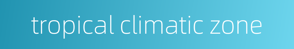 tropical climatic zone的同义词
