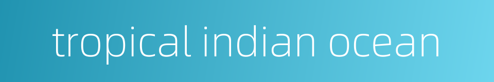 tropical indian ocean的同义词