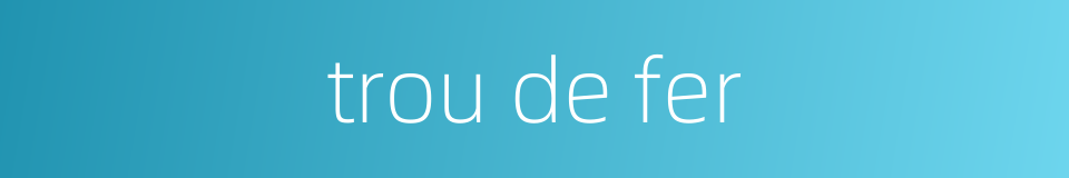 trou de fer的同义词