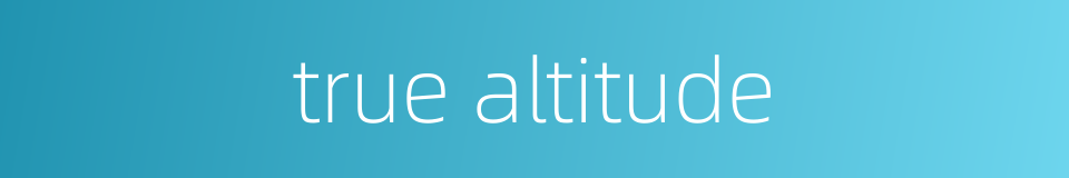 true altitude的同义词