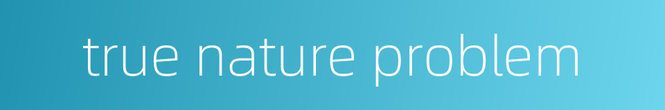 true nature problem的同义词