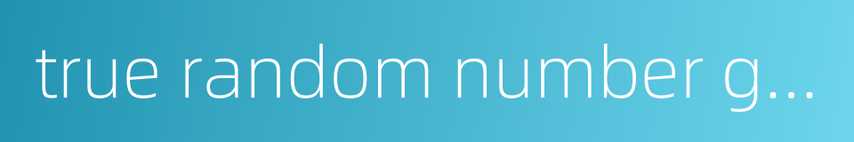 true random number generator的同义词