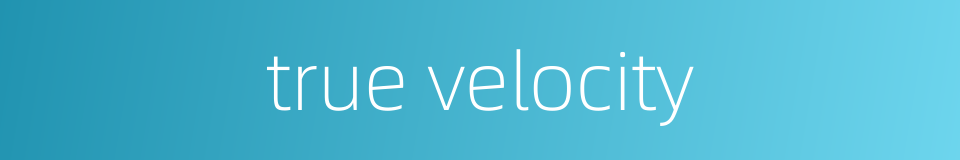 true velocity的同义词