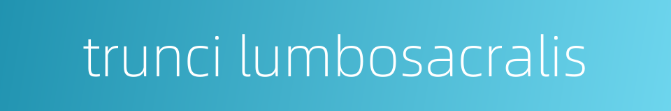 trunci lumbosacralis的同义词