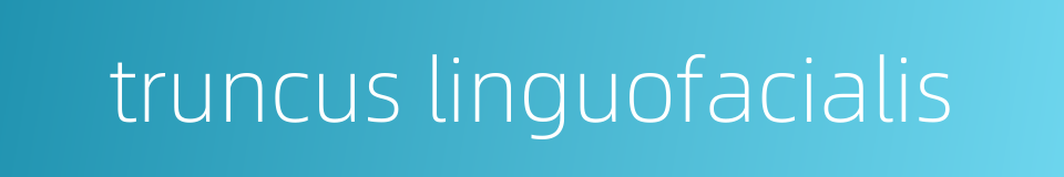 truncus linguofacialis的同义词