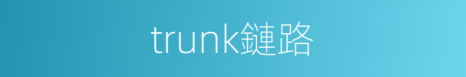 trunk鏈路的同義詞