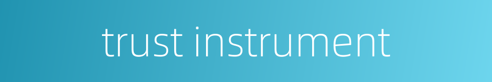 trust instrument的同义词