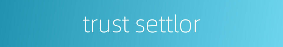 trust settlor的同义词