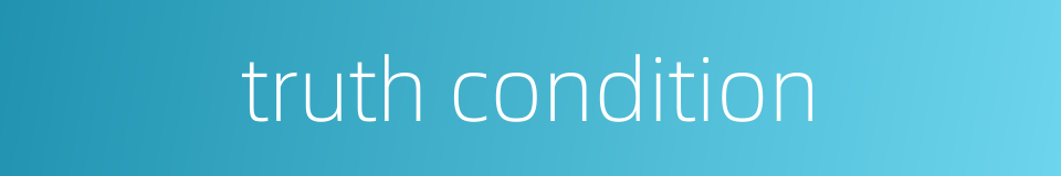 truth condition的同义词