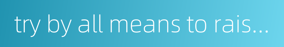 try by all means to raise money的同义词