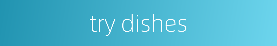try dishes的同义词