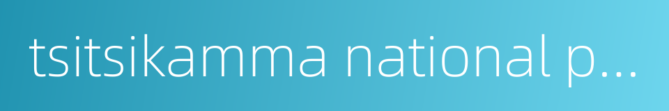 tsitsikamma national park的同义词