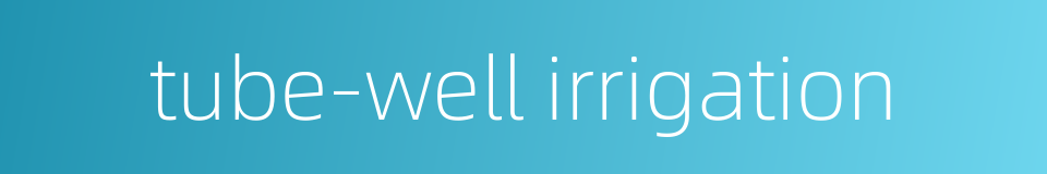 tube-well irrigation的同义词