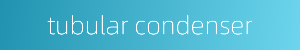 tubular condenser的同义词