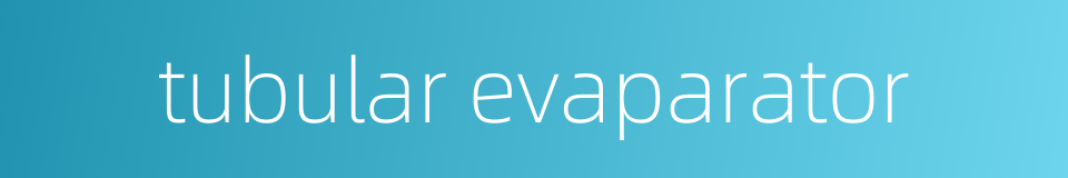 tubular evaparator的同义词