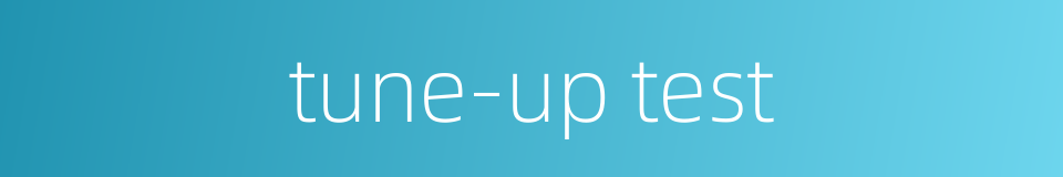tune-up test的同义词
