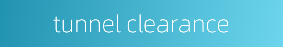 tunnel clearance的同义词