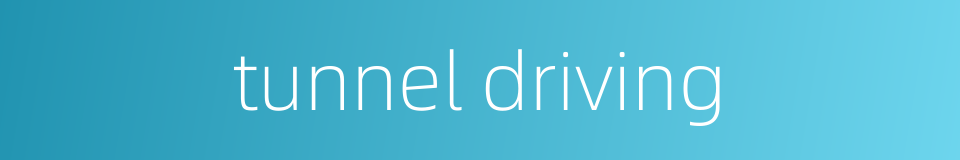 tunnel driving的同义词