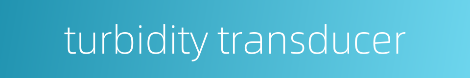 turbidity transducer的同义词