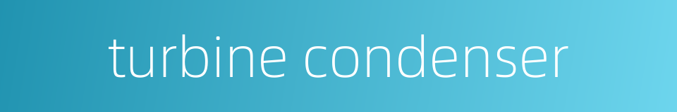 turbine condenser的同义词