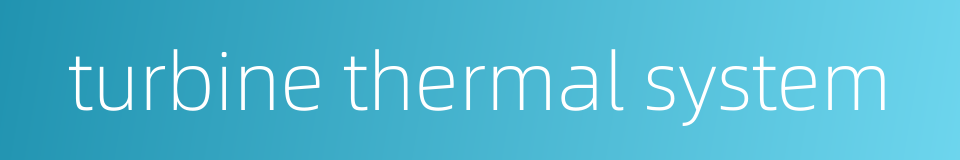 turbine thermal system的同义词