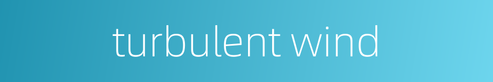 turbulent wind的同义词