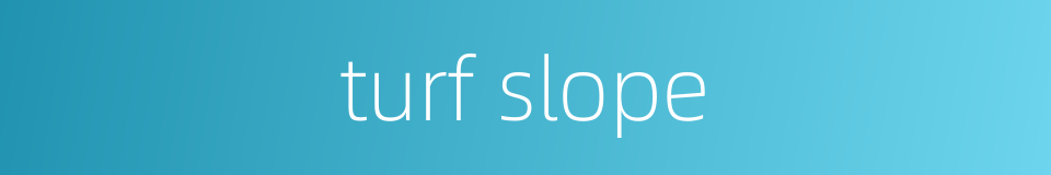 turf slope的同义词