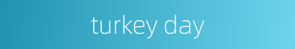 turkey day的同义词