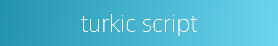 turkic script的同义词