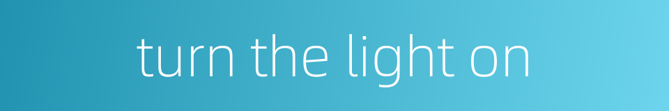 turn the light on的同义词