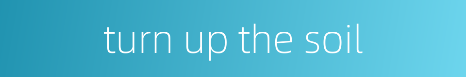 turn up the soil的同义词