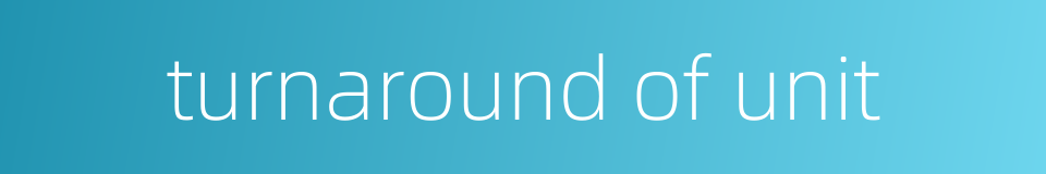 turnaround of unit的同义词