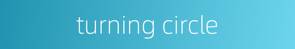 turning circle的同义词