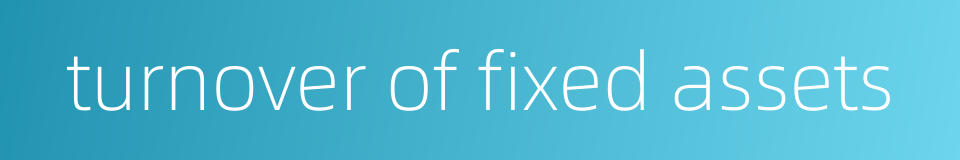 turnover of fixed assets的同义词